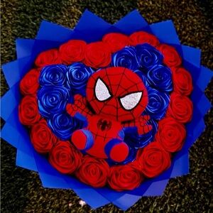 Red and Blue Spider-Man Rose Bouquet